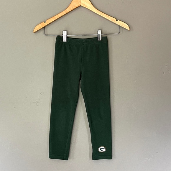 Green Bay Packers Football Team Apparel Green Logo Leggings Girls Size 4T - Picture 5 of 5